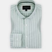dgrie play green cotton linen stripe shirt dgrie