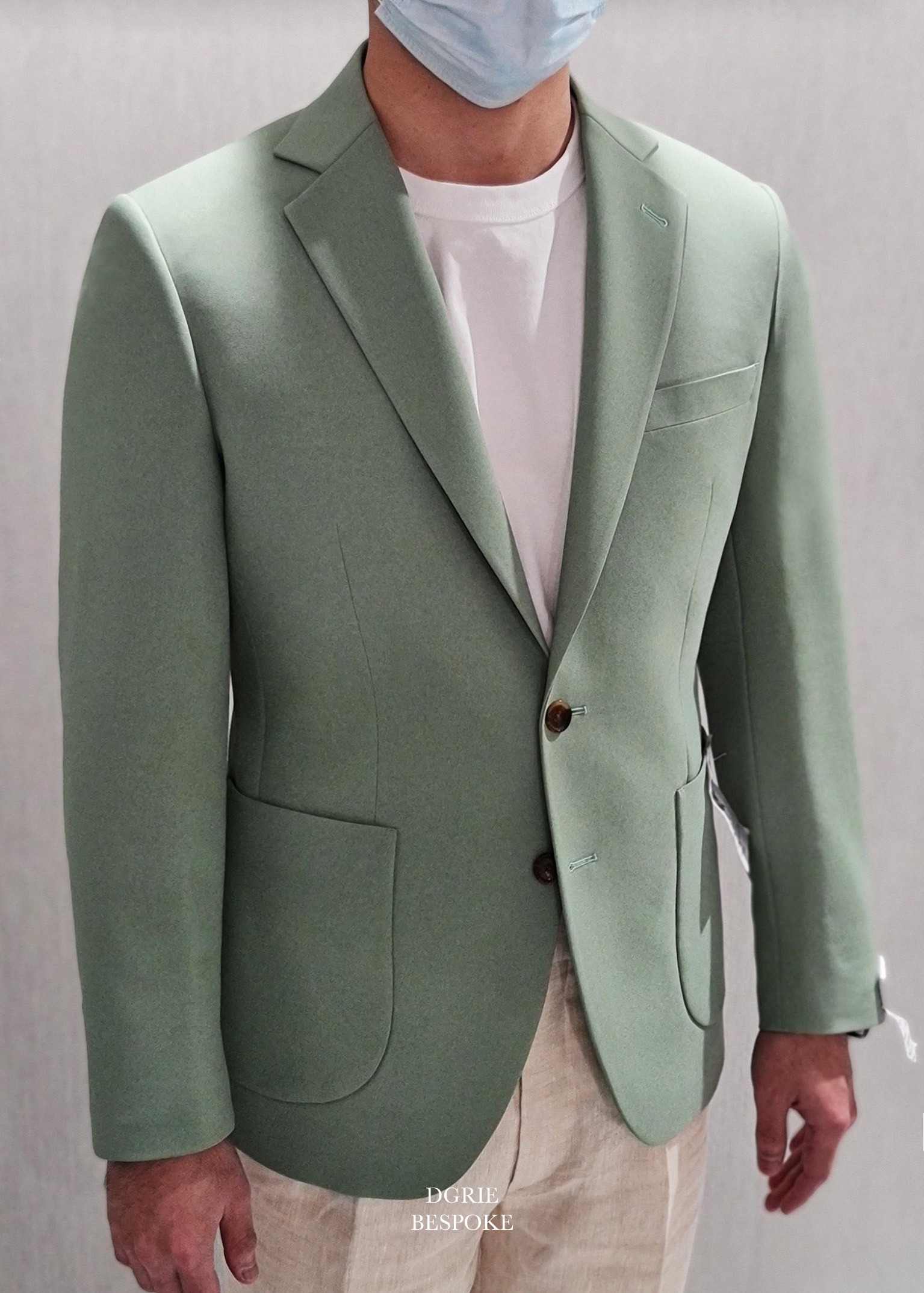 dgrie sage green blazer linen pants dgrie