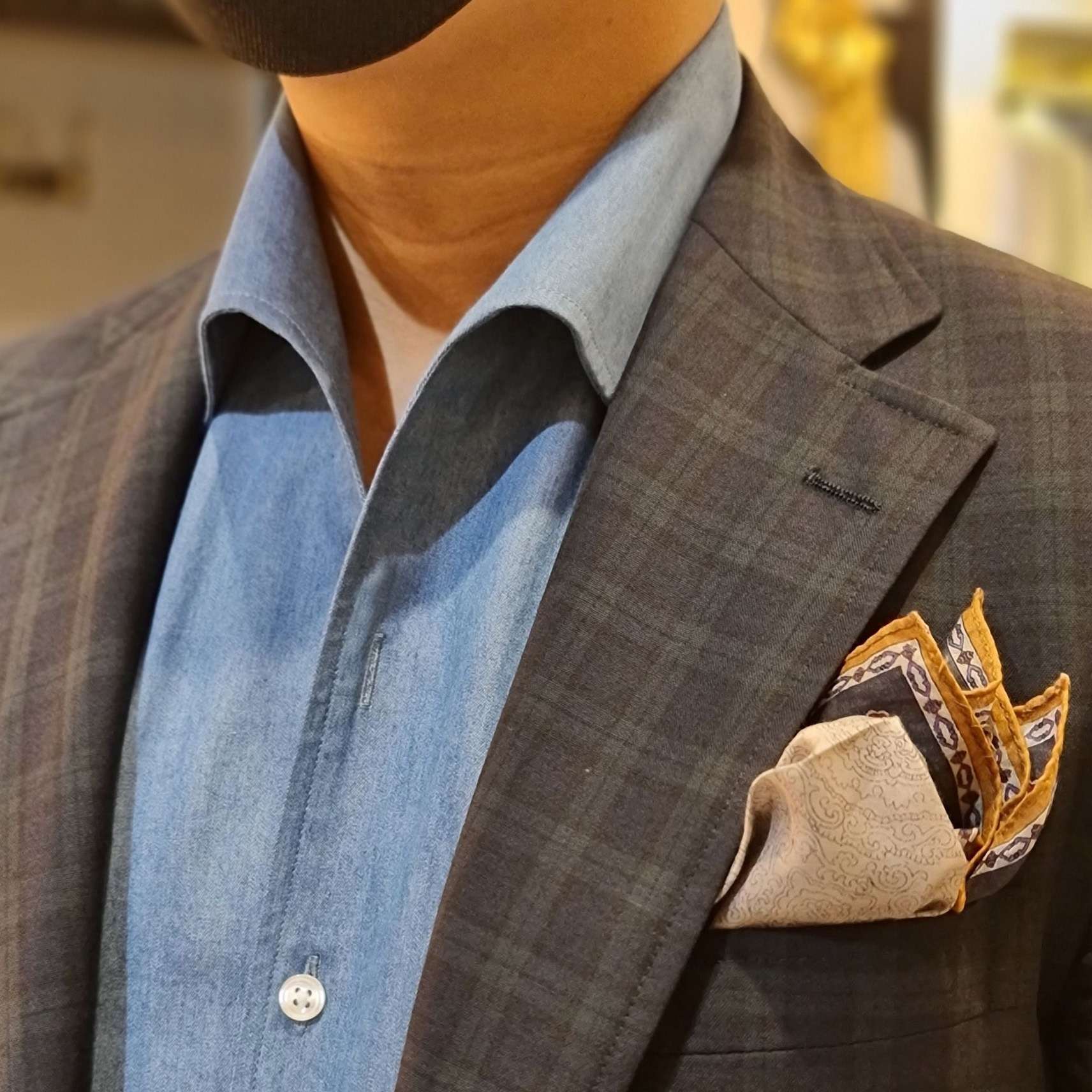 denim one piece collar shirt dgrie