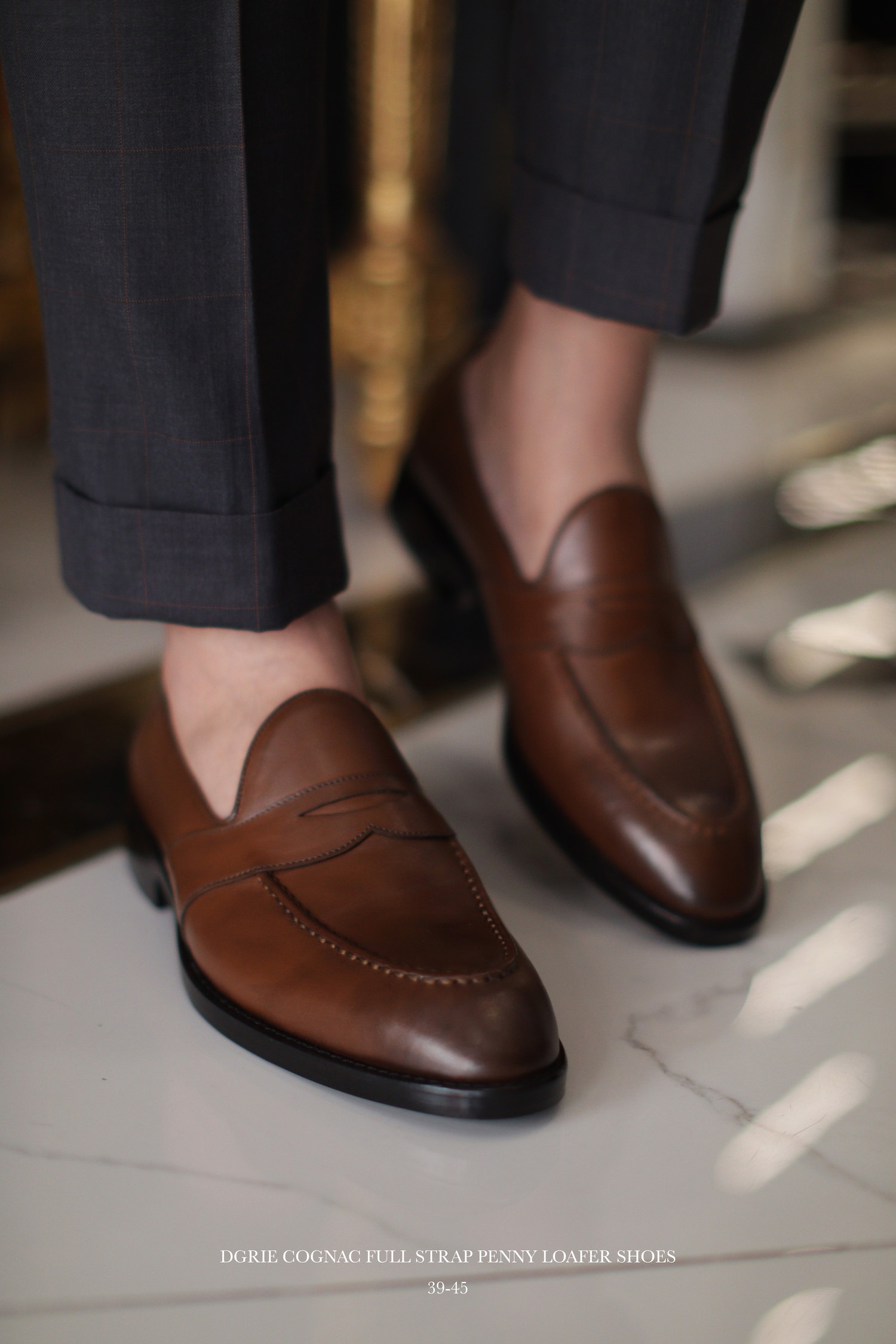 dgrie cognac full strap penny loafer shoes dgrie 3