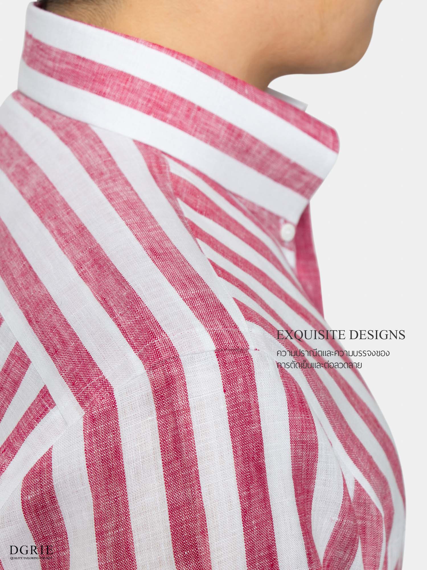 dgrie red linen striped dgrie