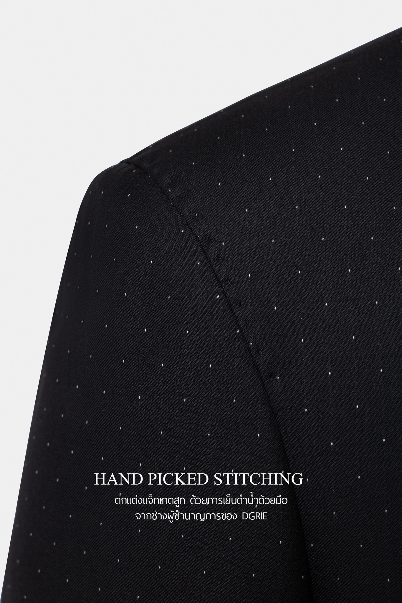 dgrie vbc super black micro polkadot jacket suit dgrie 1
