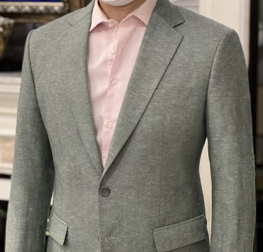 green cotton linen blazer dgrie 3