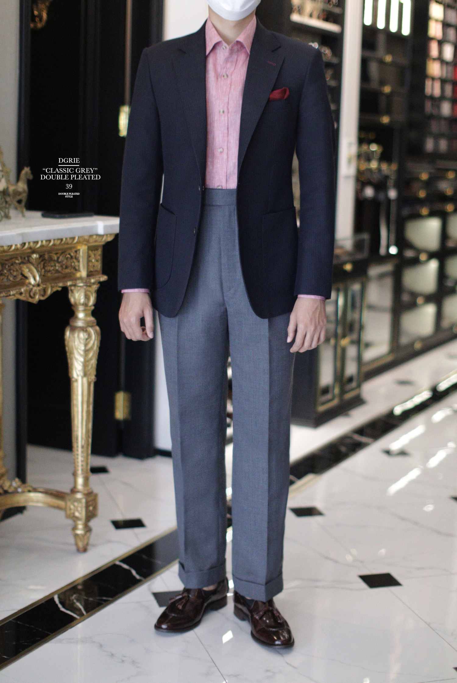 dgrie pants 39 double pleated grey pants dgrie 3