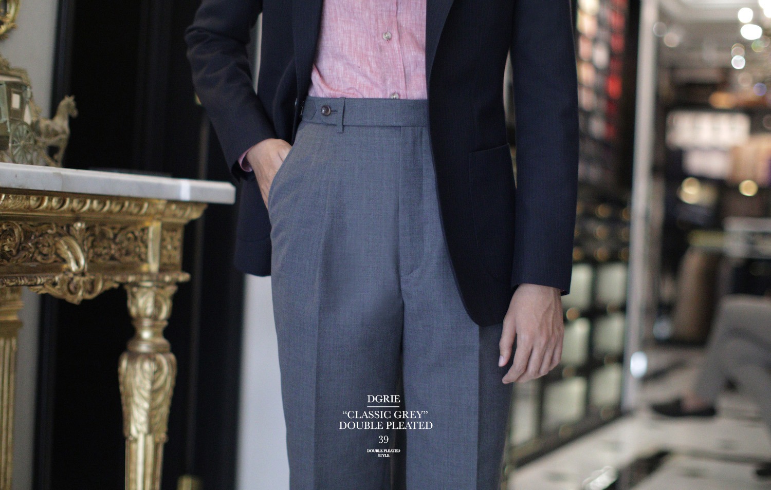 dgrie pants 39 double pleated grey pants dgrie 5