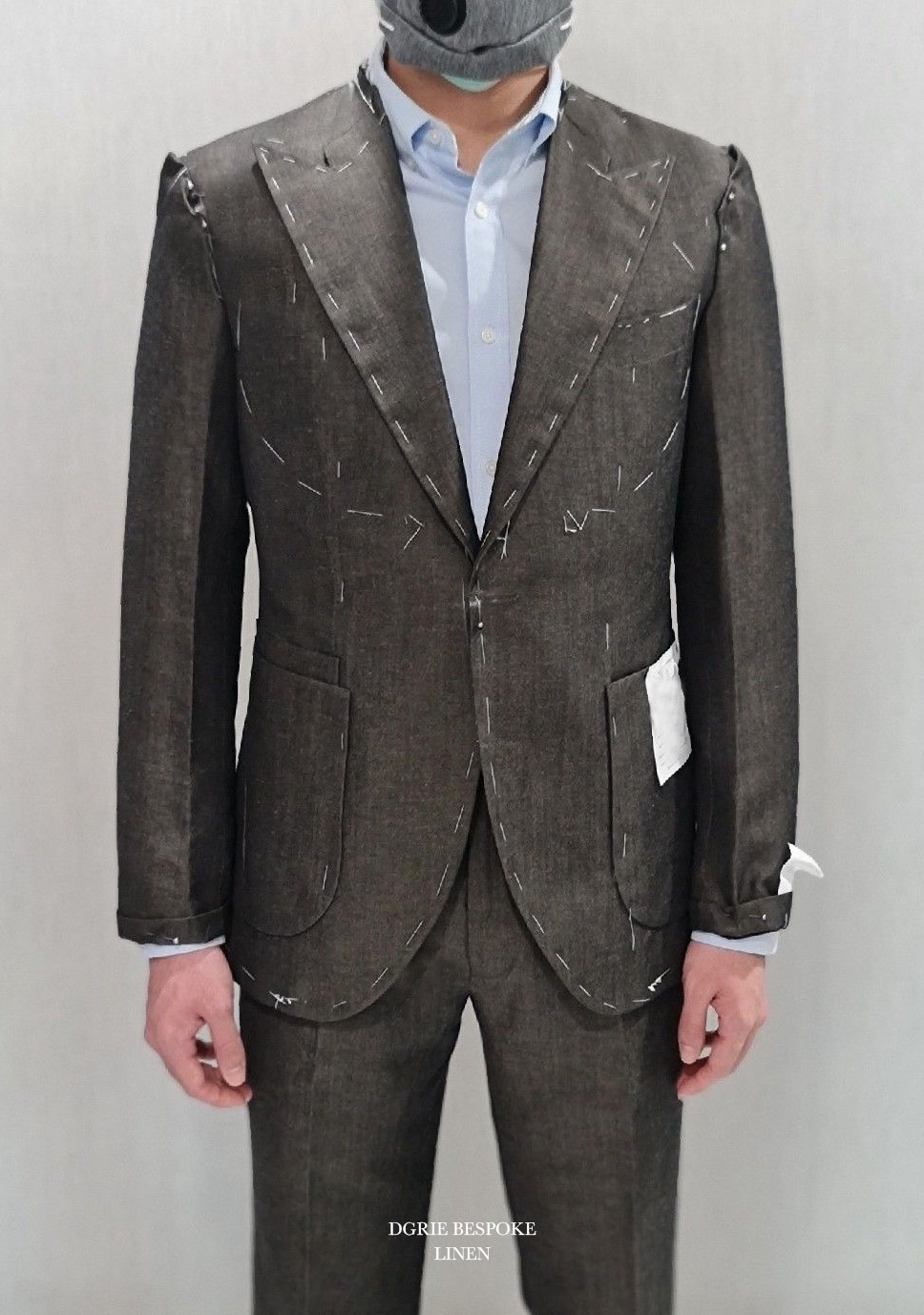 fitting d brown linen suit dgrie 3