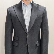 flannel grey peak lapel suit 100 wool dgrie 1