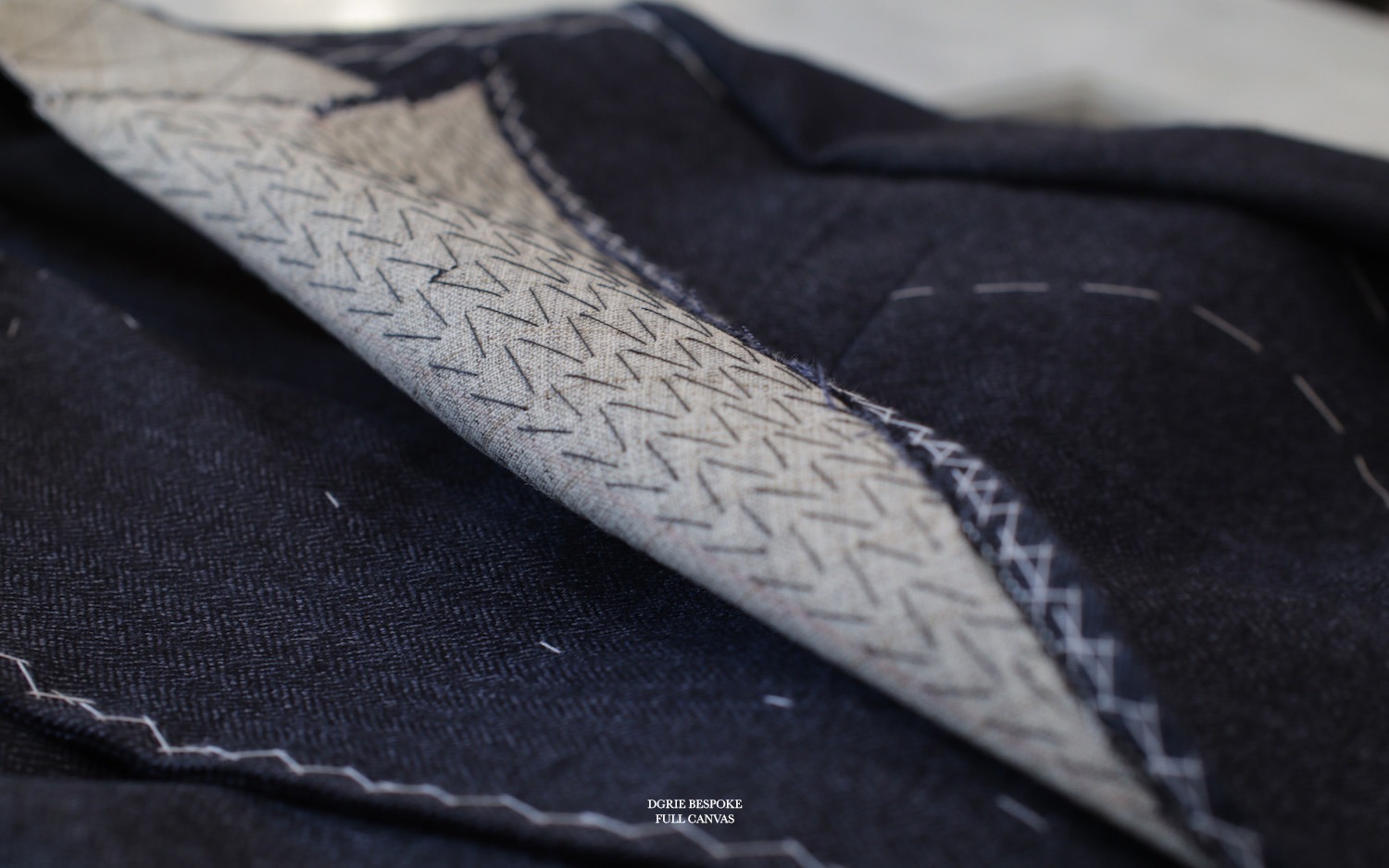 navy flannel db suit full canvas dgrie 1