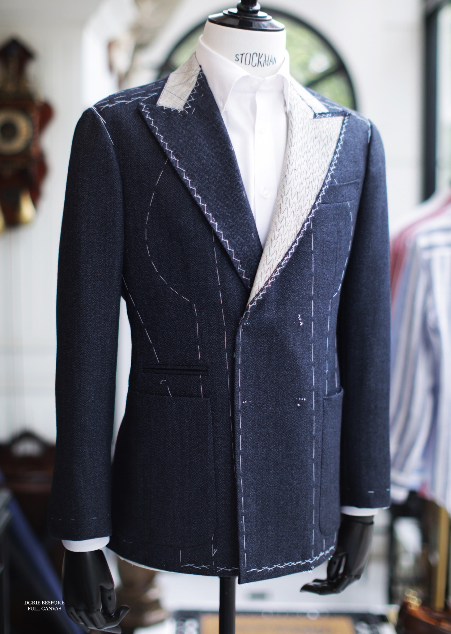 navy flannel db suit full canvas dgrie 4