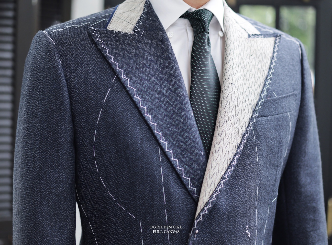 navy flannel db suit full canvas dgrie 6