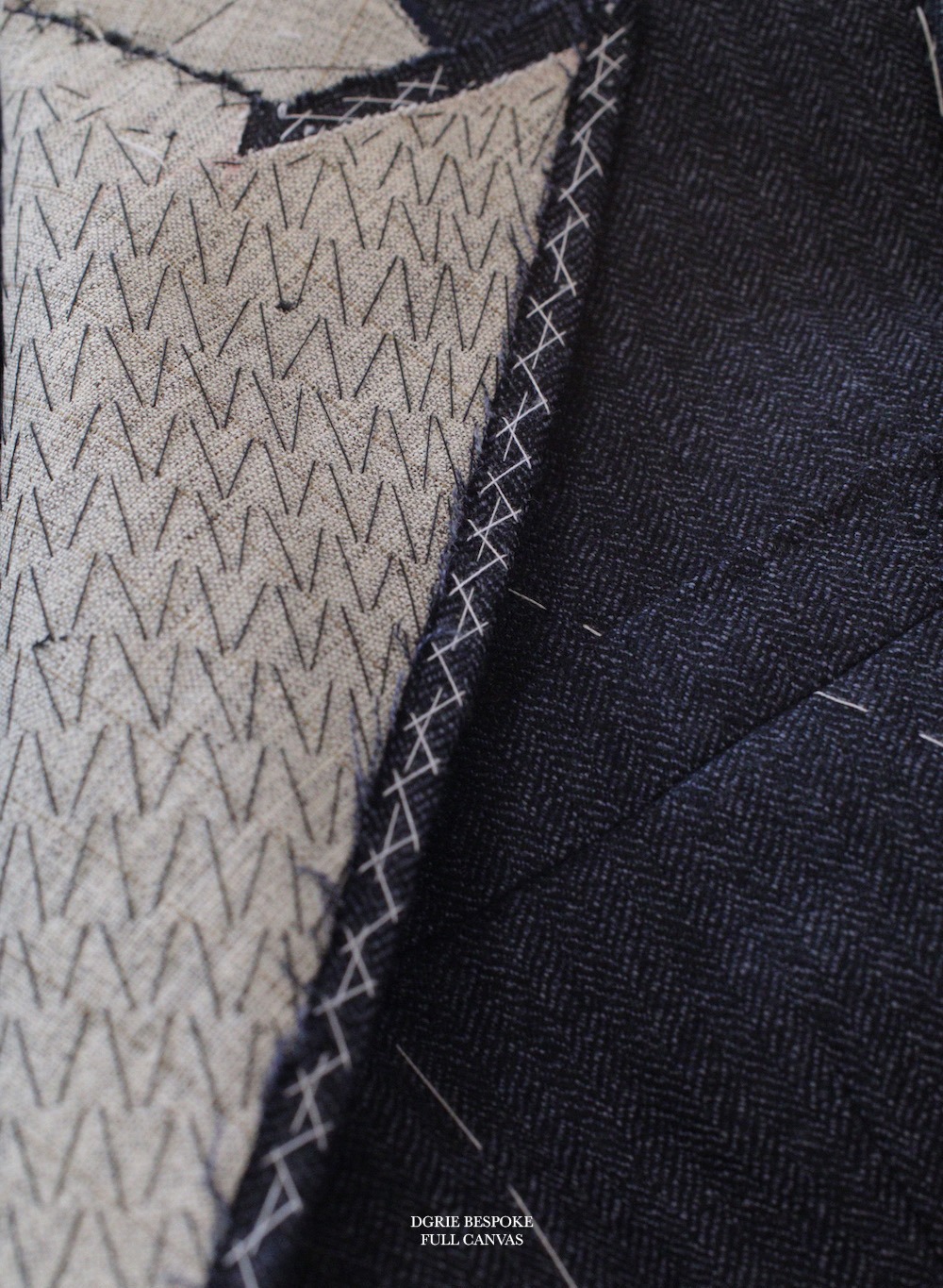 navy flannel db suit full canvas dgrie