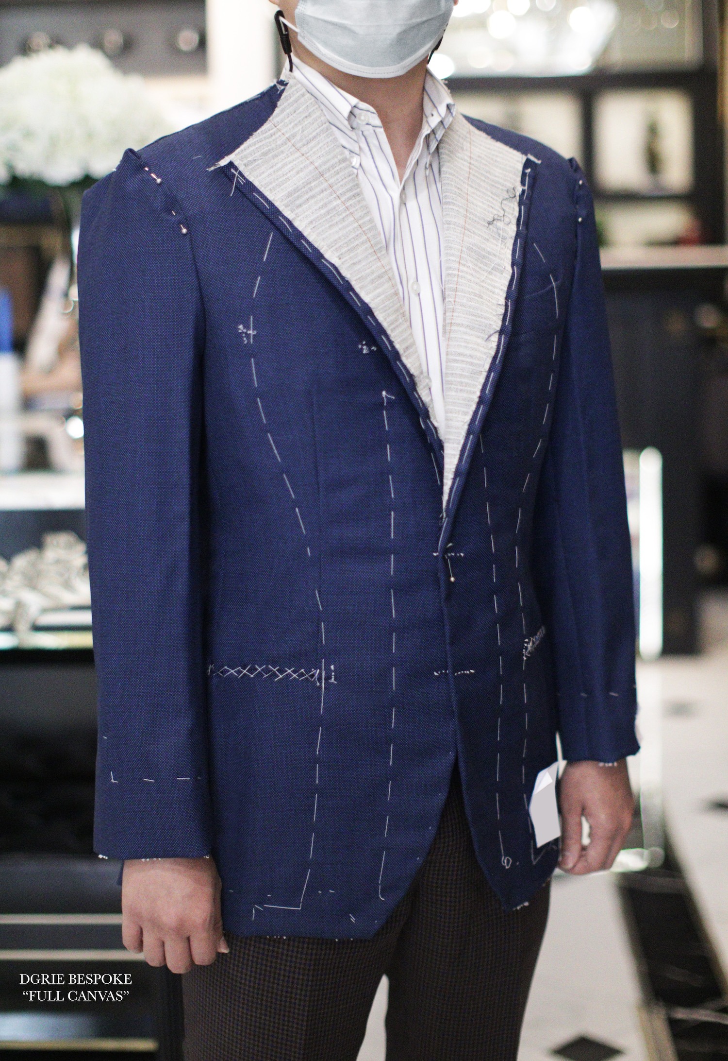 dgrie navy full canvas suit dgrie 1