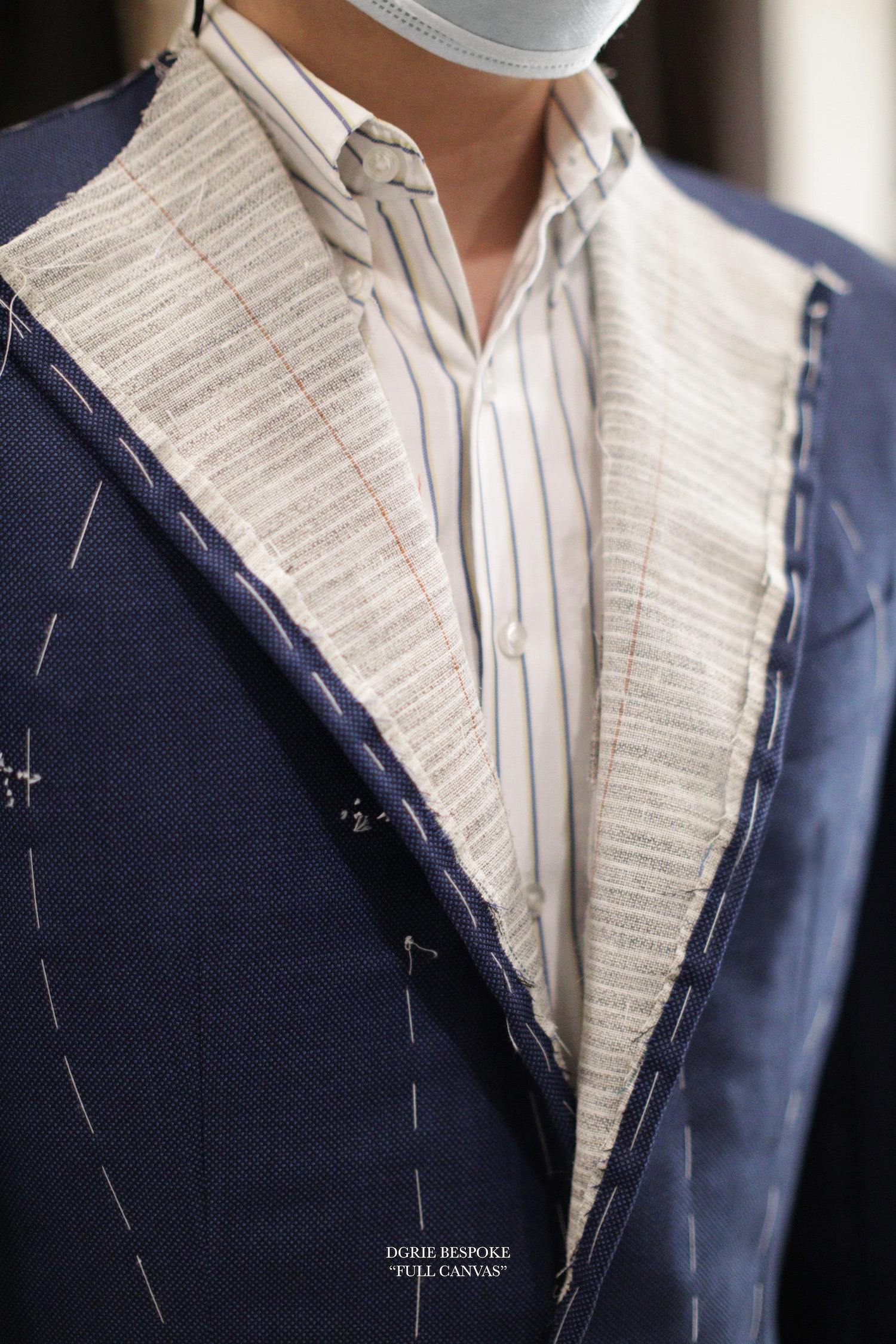 dgrie navy full canvas suit dgrie