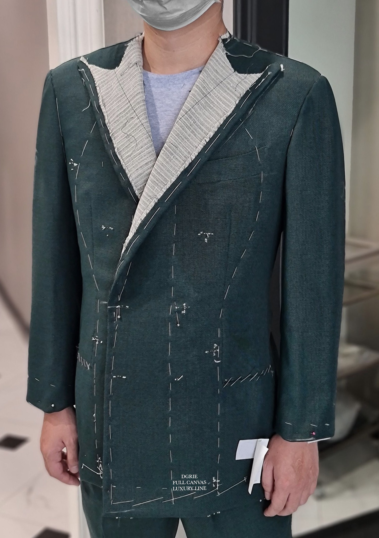 fitting 2nd db green suit full canvas dgrie