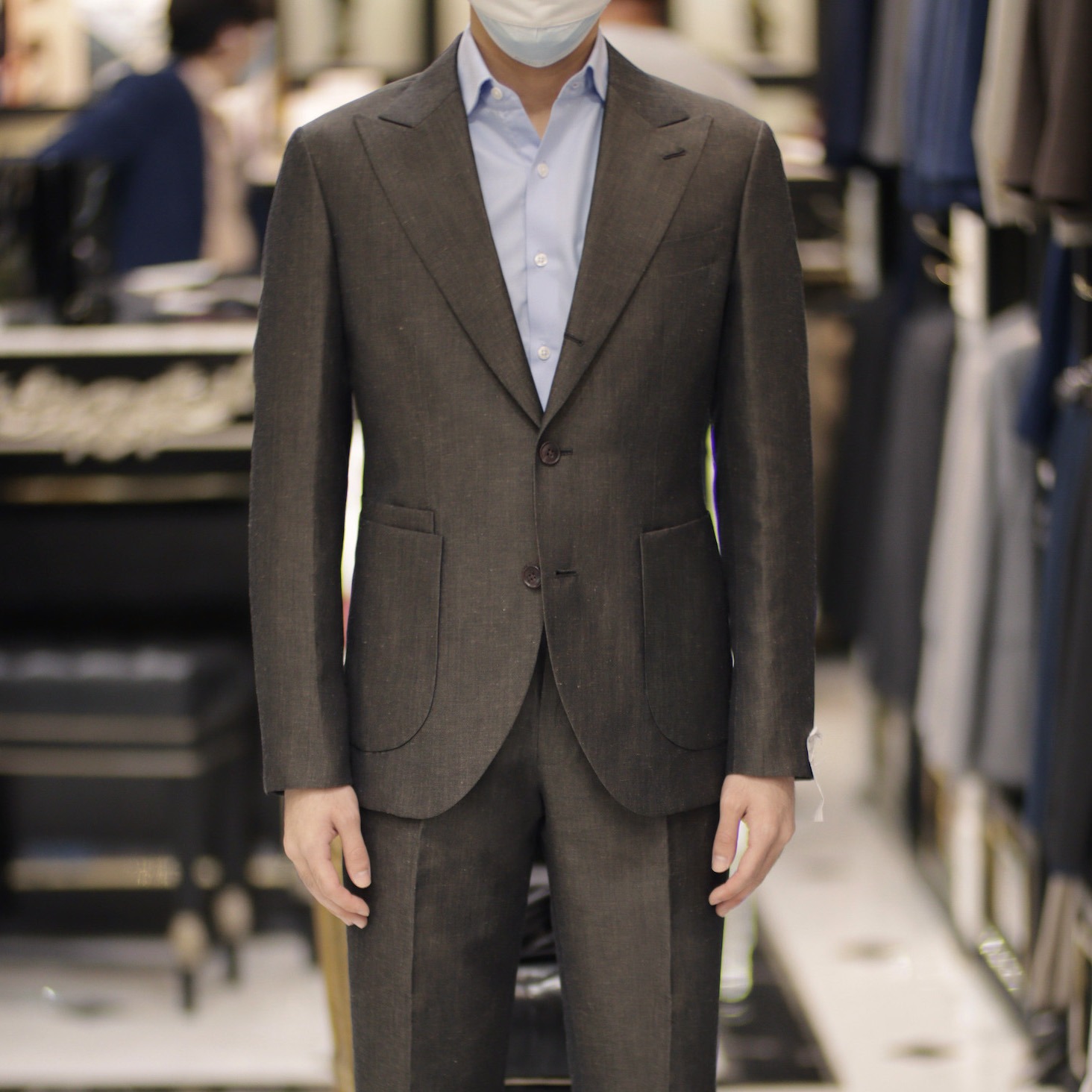 italy d brown linen suit dgrie 7