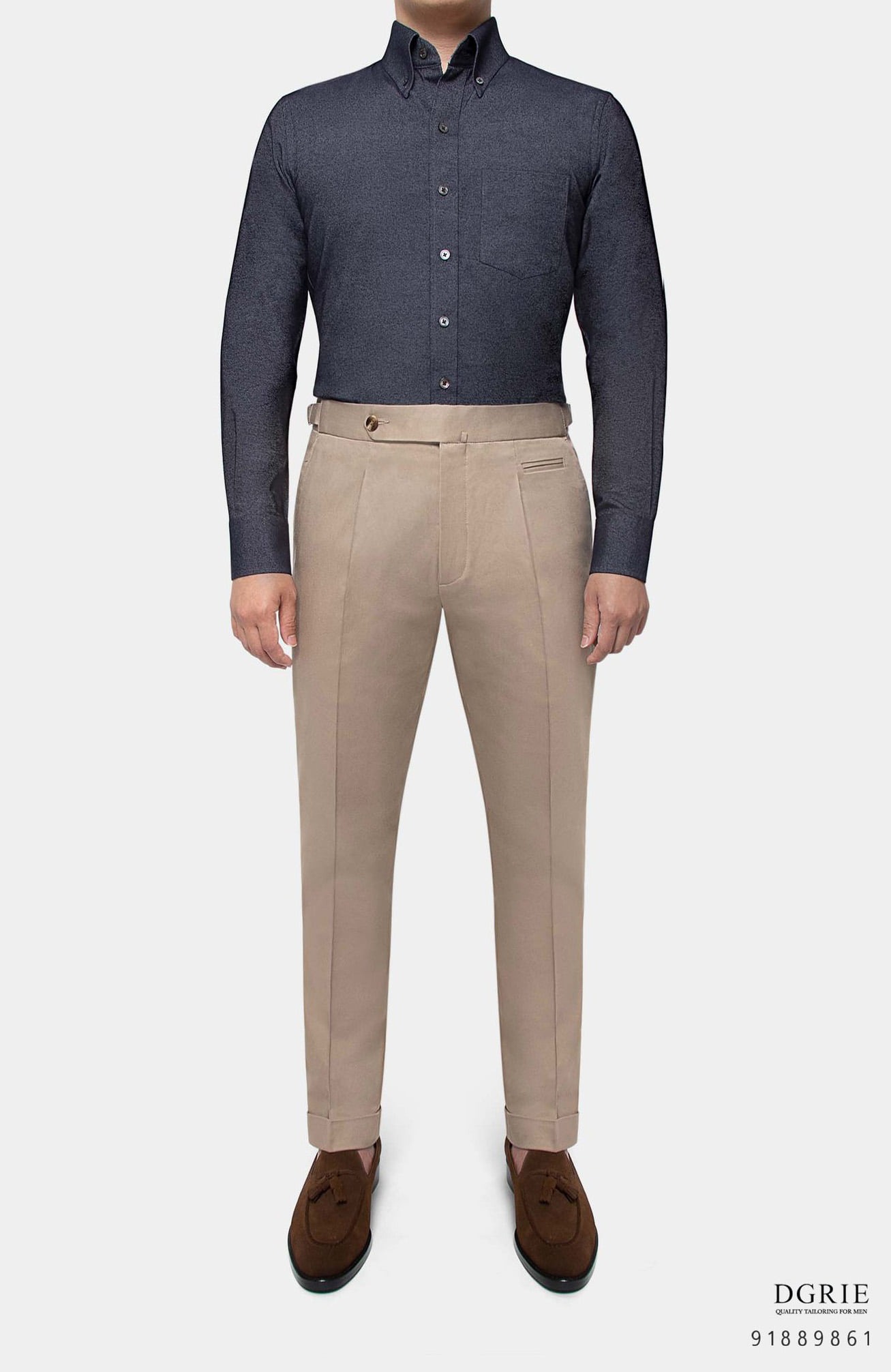 dgrie navy blue denim button down shirt dgrie 3