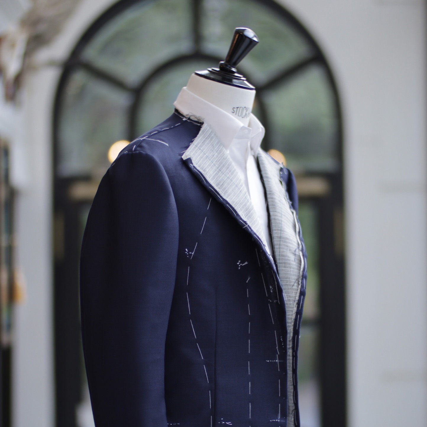 fitting 1st hopsack navy blue dgrie 1