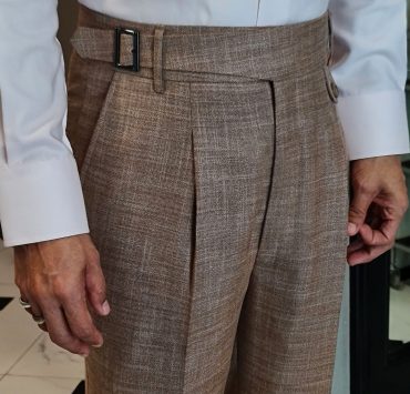 brown wool linen classic pants dgrie 1