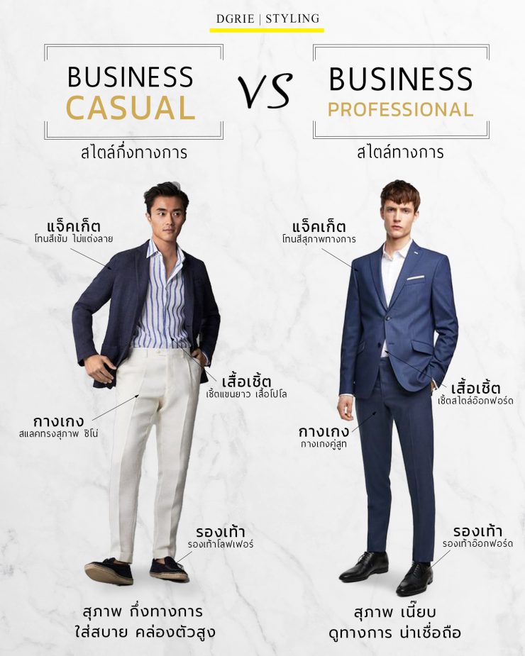 Business Casual VS Business Professional สูทลอง vs สูททางการ DGRIE