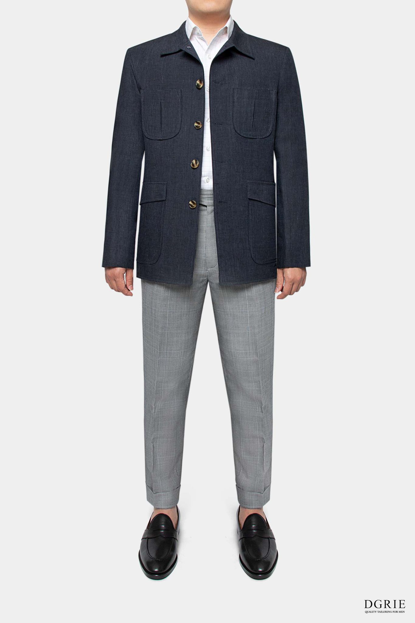 dgrie navy two tone safari jacket dgrie 1