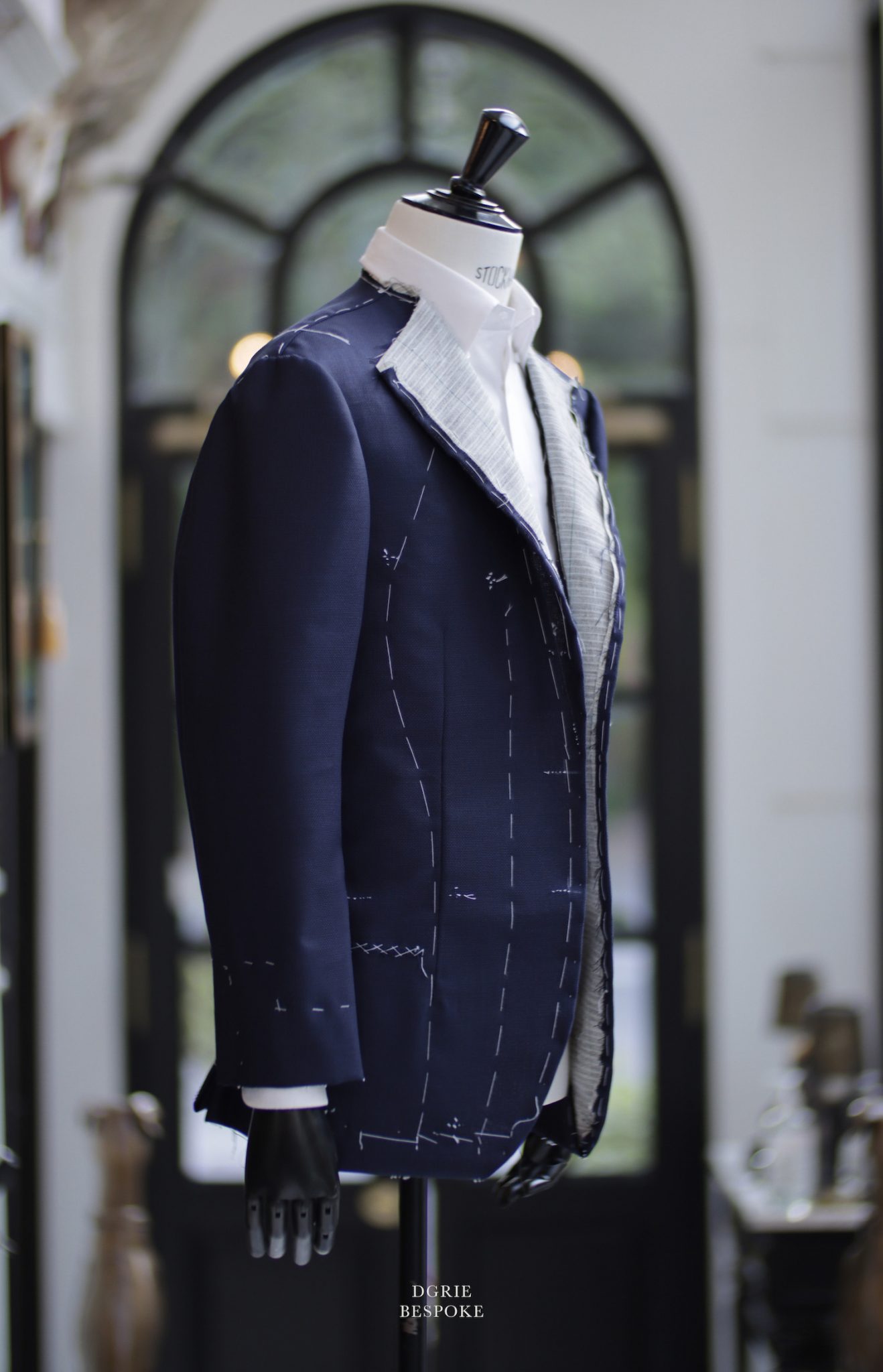 hopsack navy blue full canvas dgrie