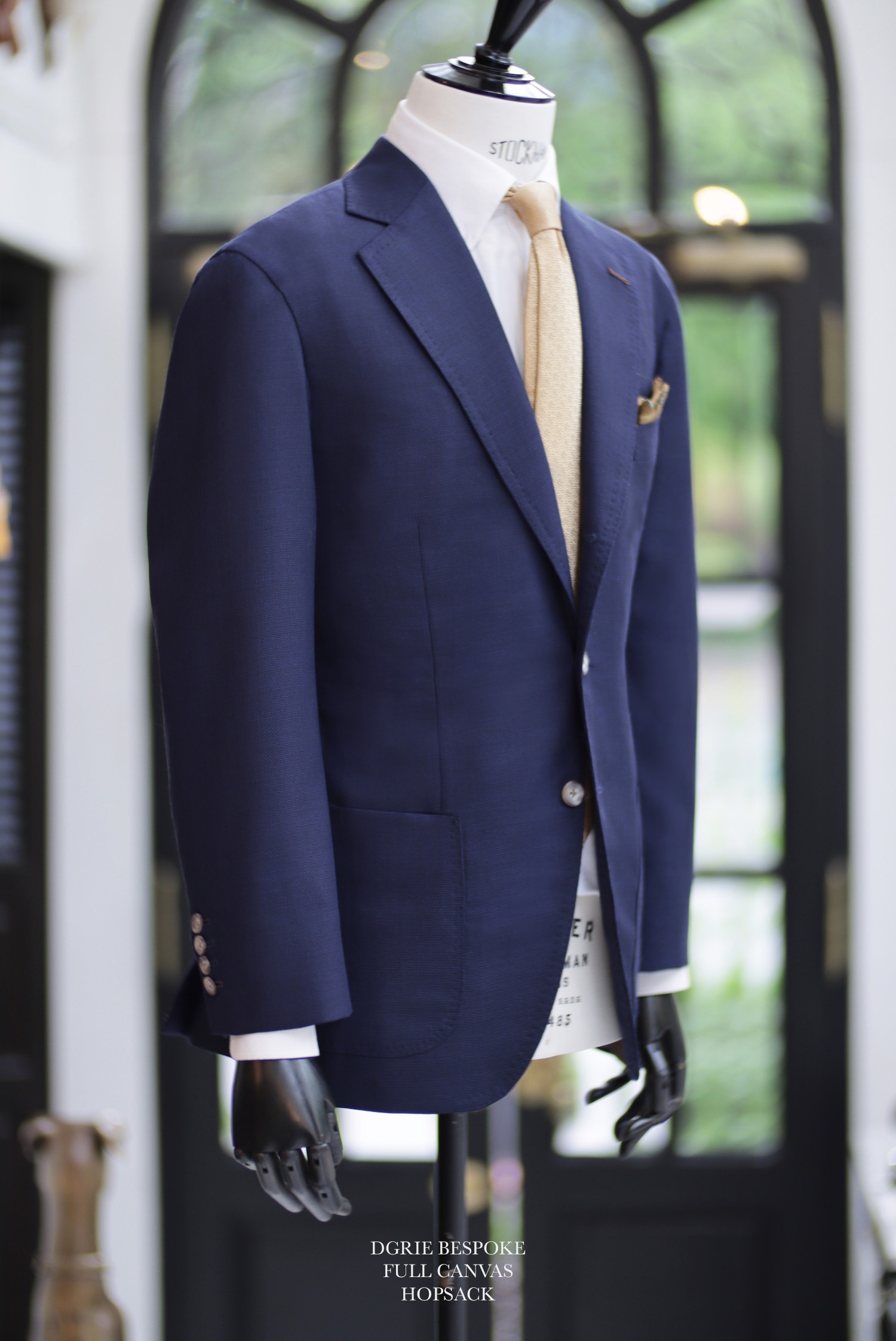 hopsack navy blue full canvas dgrie