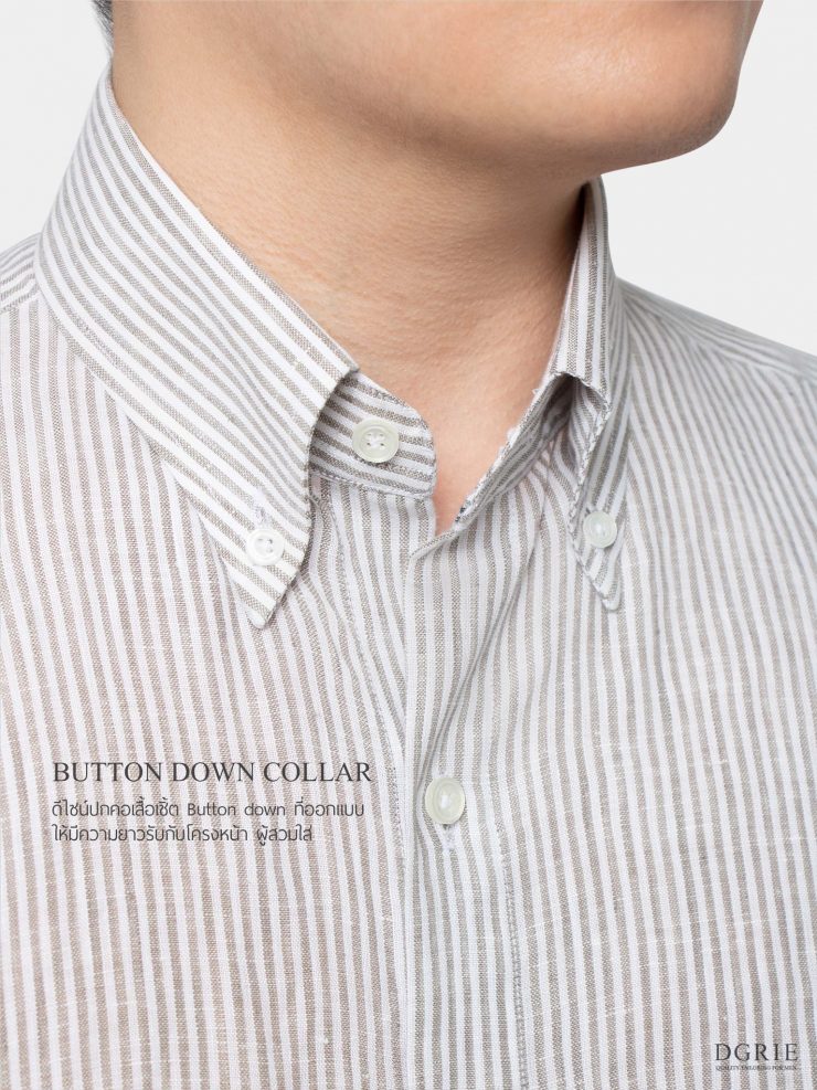 dgrie button down linen gray stripe shirt dgrie 1