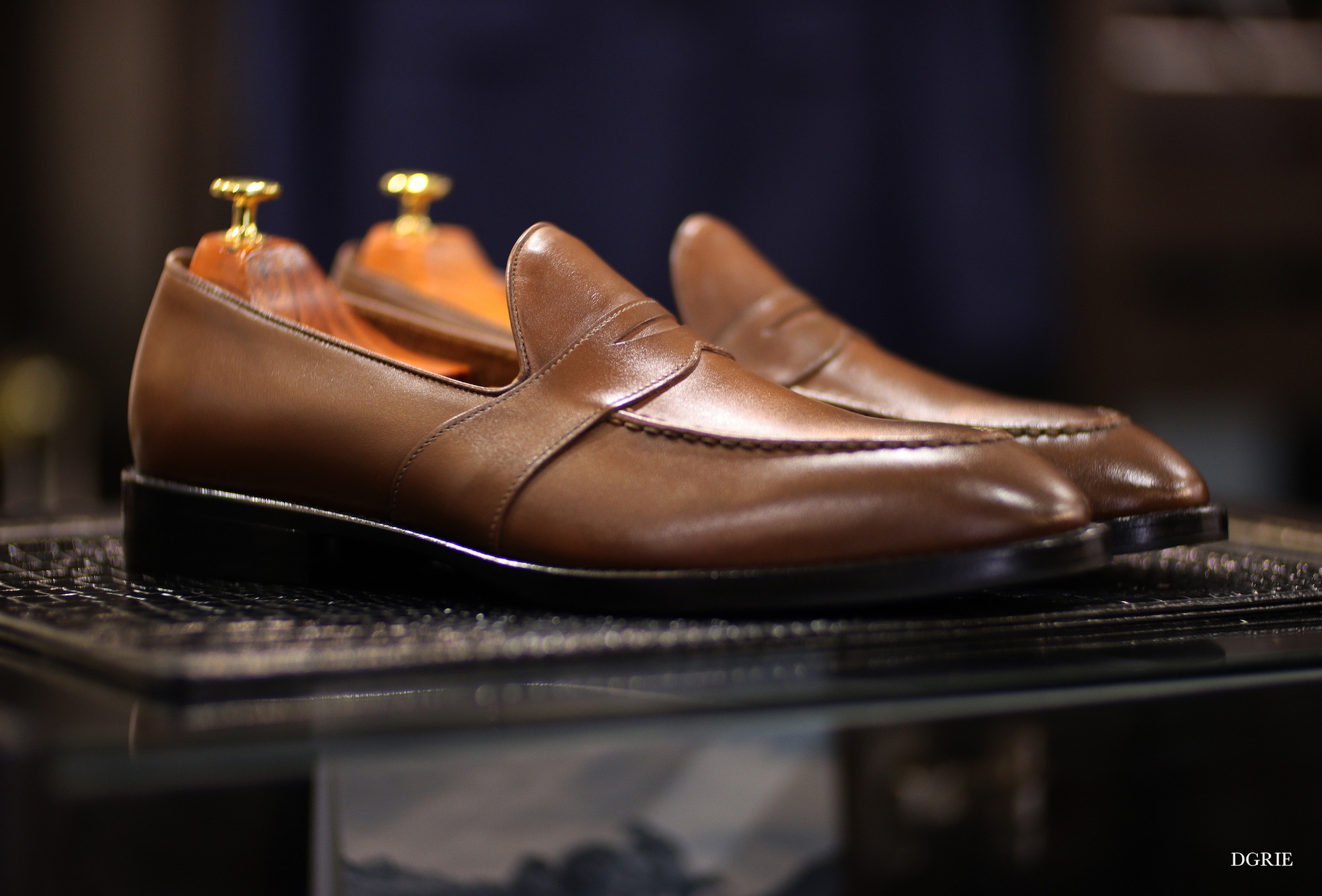 brown cognac full strap penny loafer dgrie 1