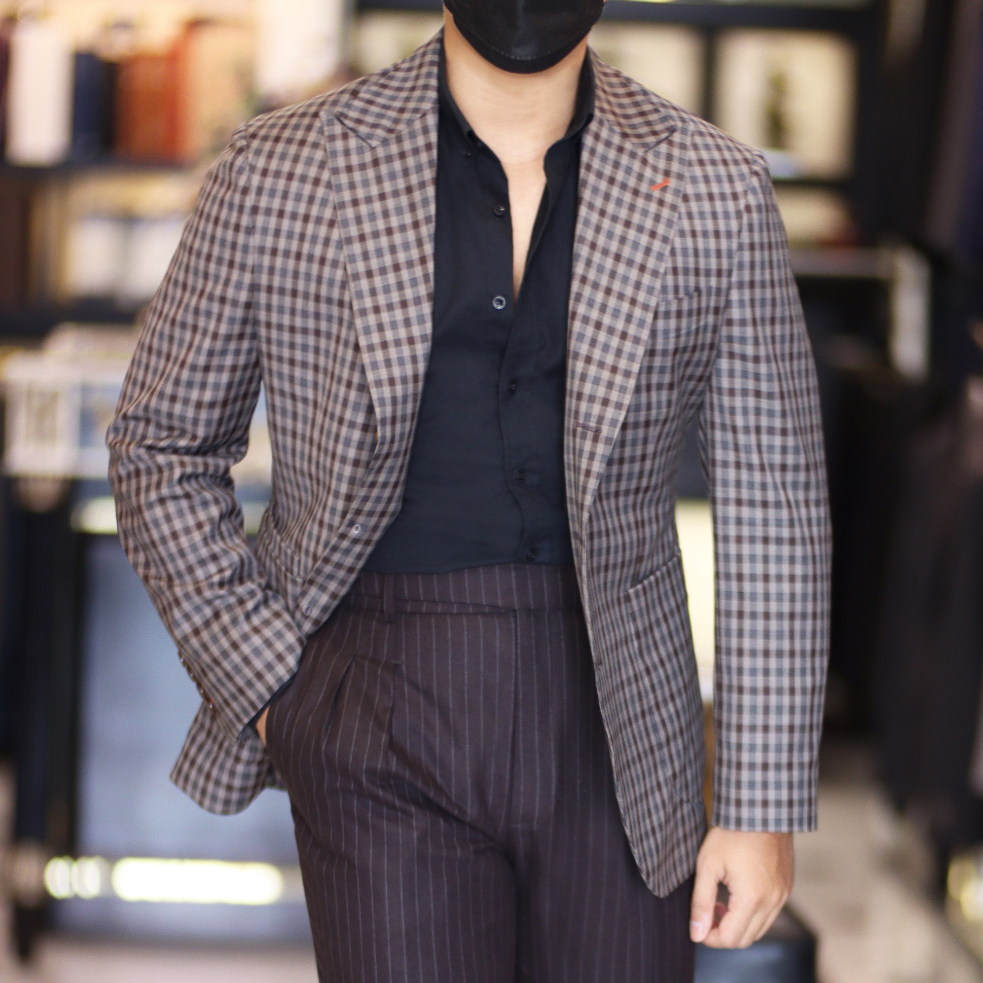 DGRIE สูท GUNCLUB CHECK x กางเกง Chalk Stripe Pants 1 dgrie gun club check x chalk stripe pants dgrie 4