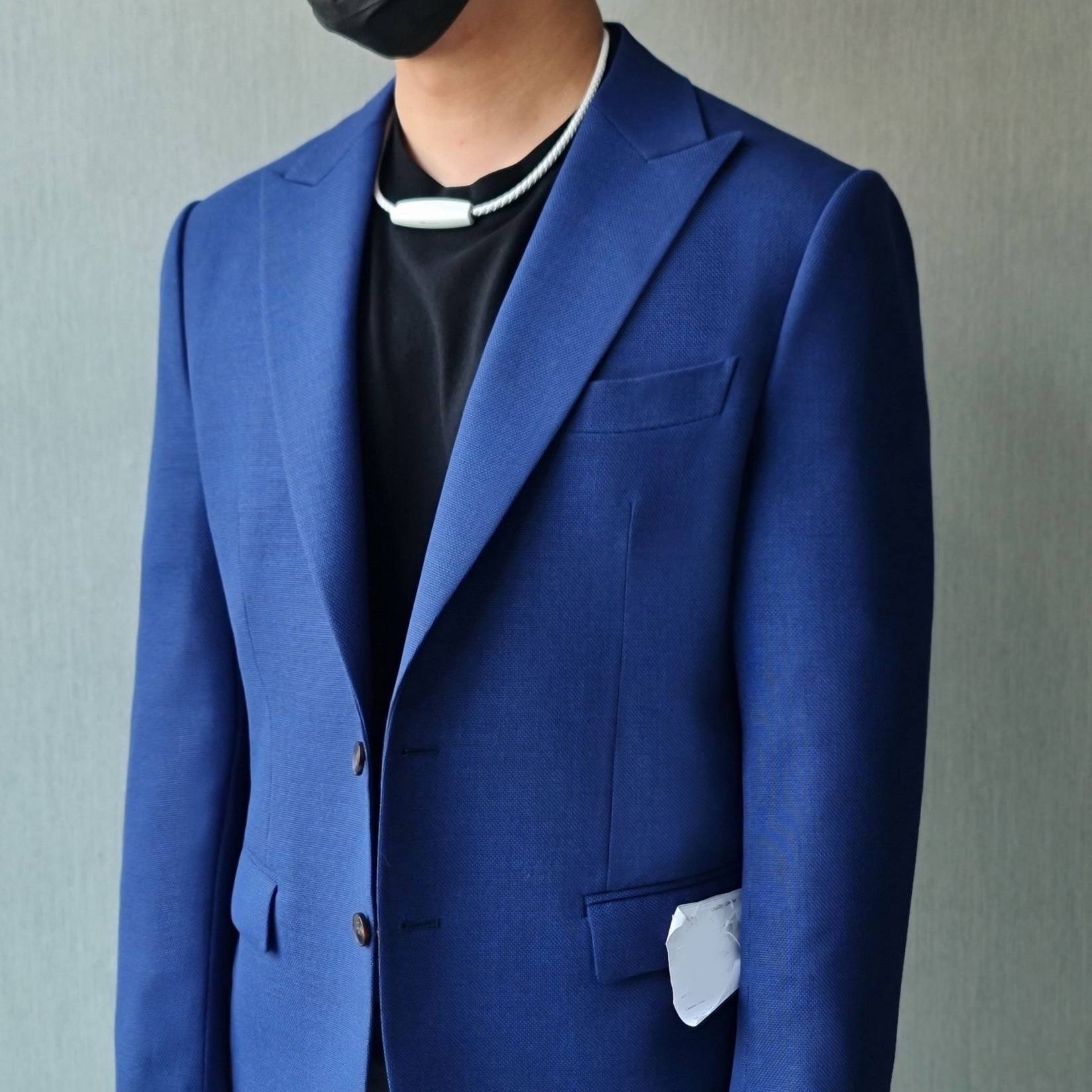 ตัดสูทสีน้ำเงินสไตล์ลำลอง DGRIE NAVY BLUE BLAZER + GREY PANTS 1 dgrie navy blue blazer grey pants dgrie 1