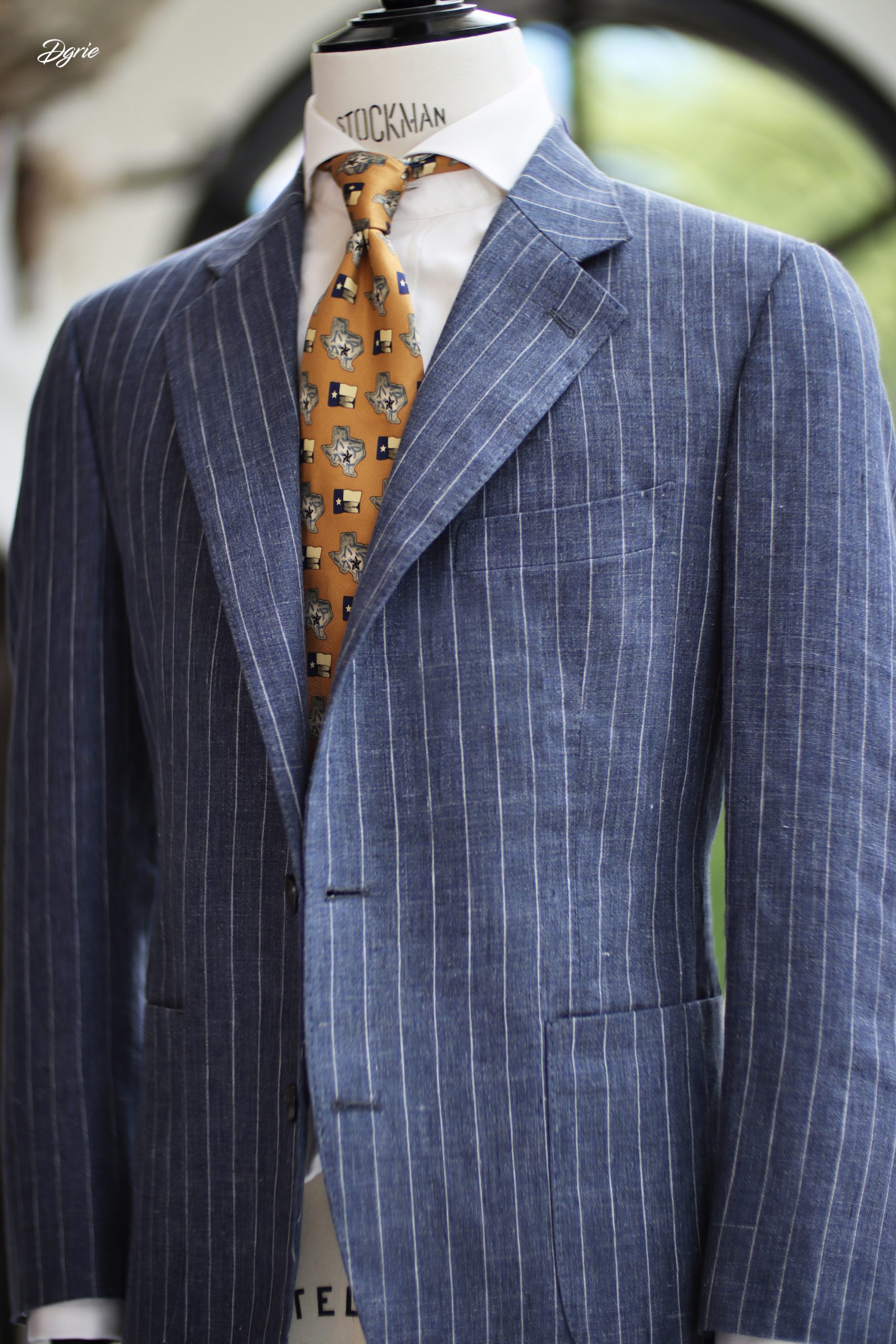 dgrie pinstripe linen jacket full canvas dgrie 3