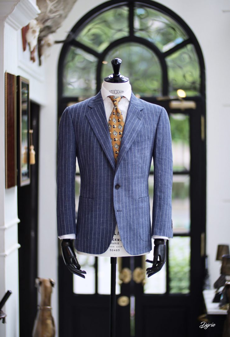 DGRIE PinStripe Linen full canvas jacket: ตัดสูท ผ้าลินิน 8 dgrie pinstripe linen jacket full canvas dgrie 4