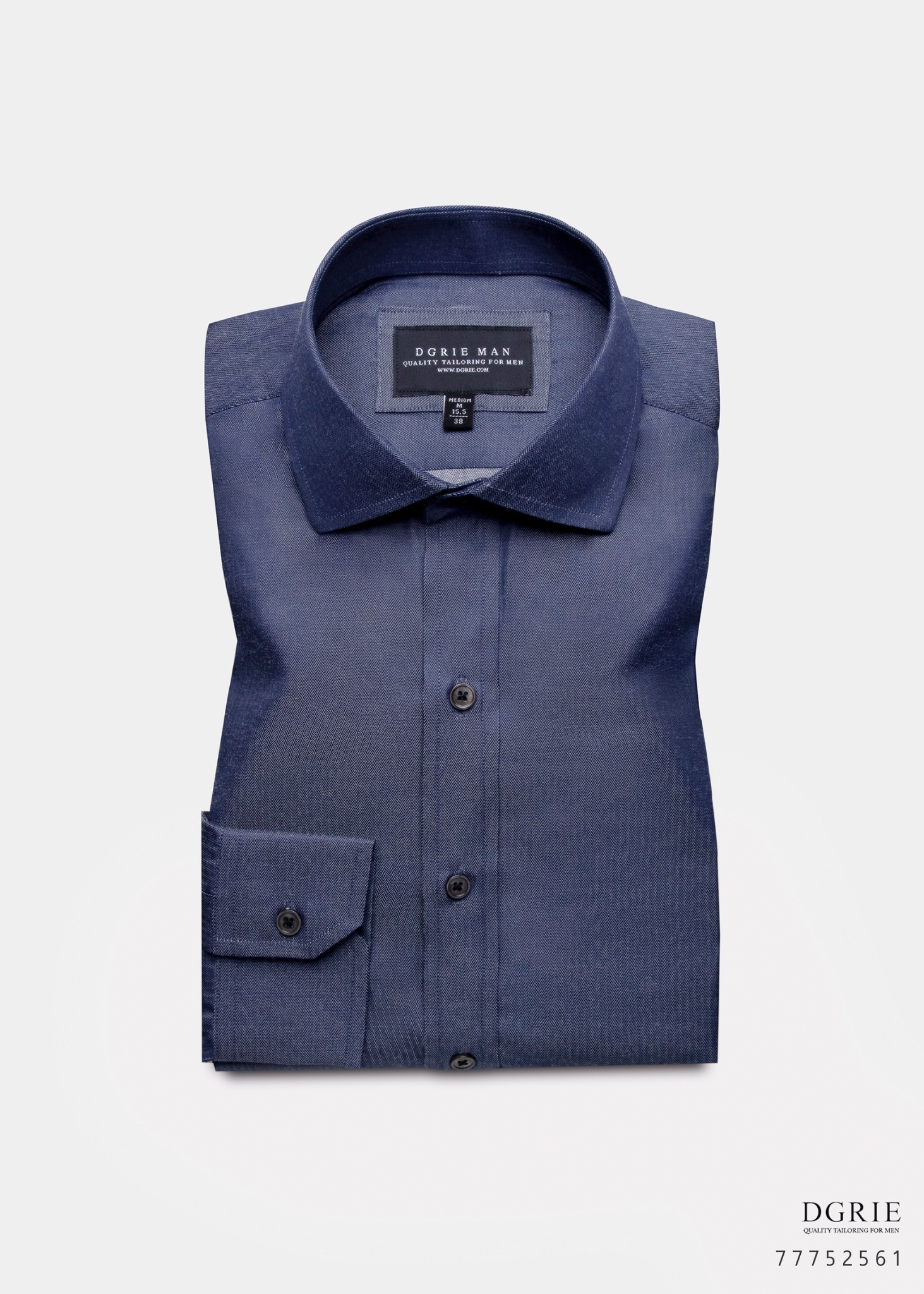 dgrie navy blue cotton linen herringbone shirt dgrie