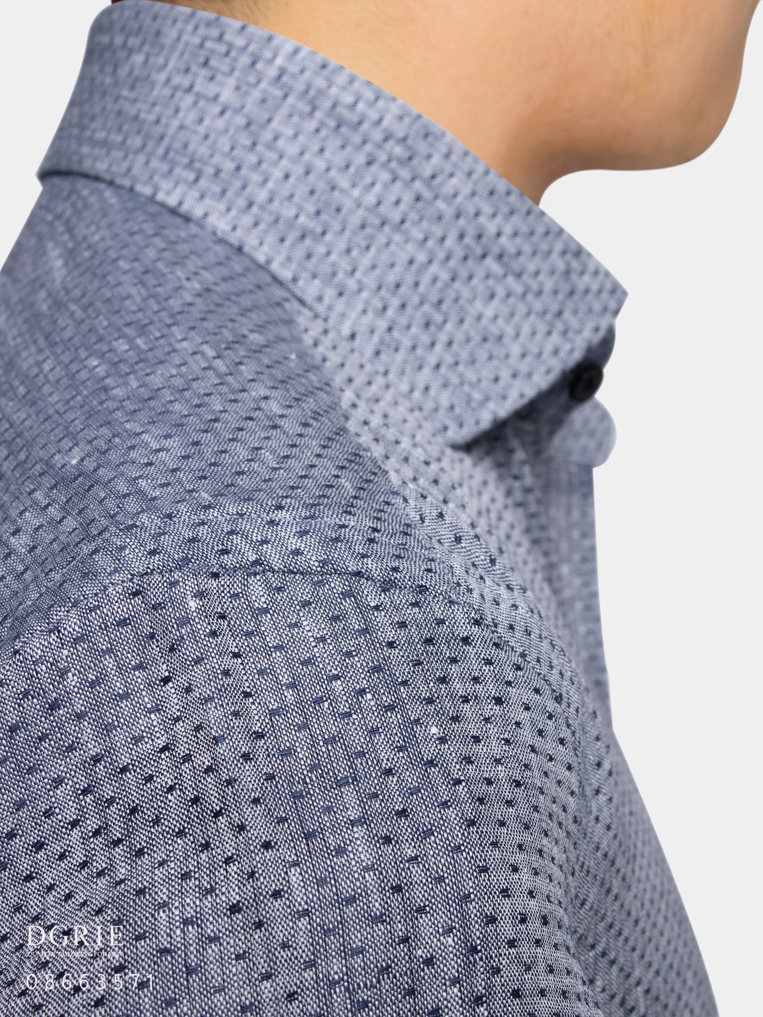 g gray curve collar linen shirt dgrie