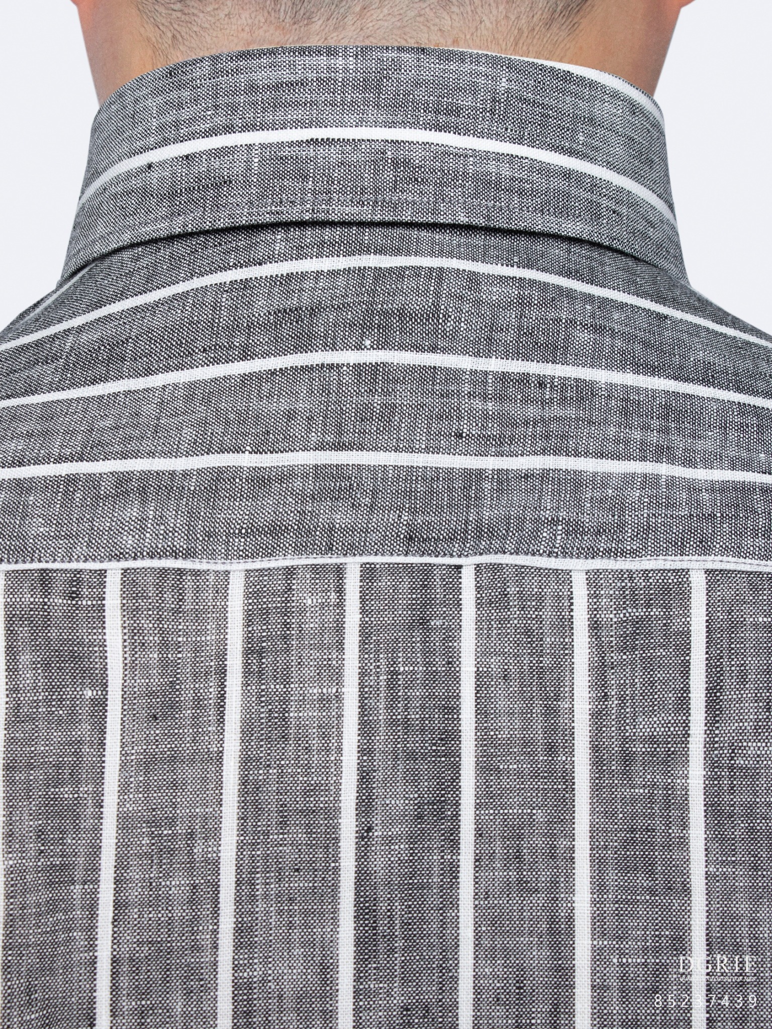 gray white stripe linen shirt dgrie 2