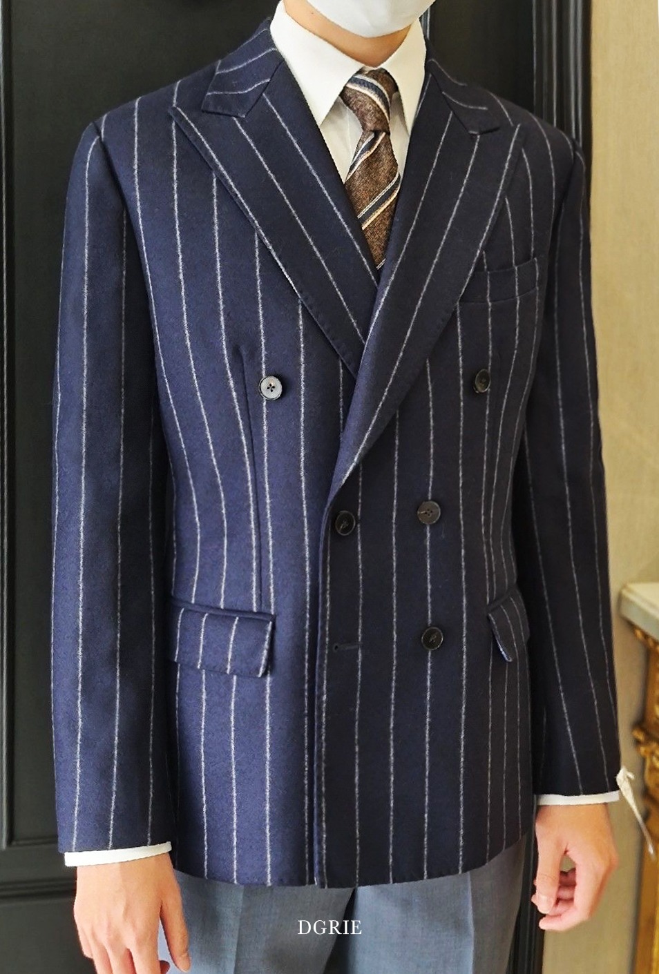 navy chalk stripe doublebreasted suit dgrie