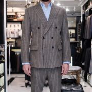brown linen pinstripe italy suit dgrie 1