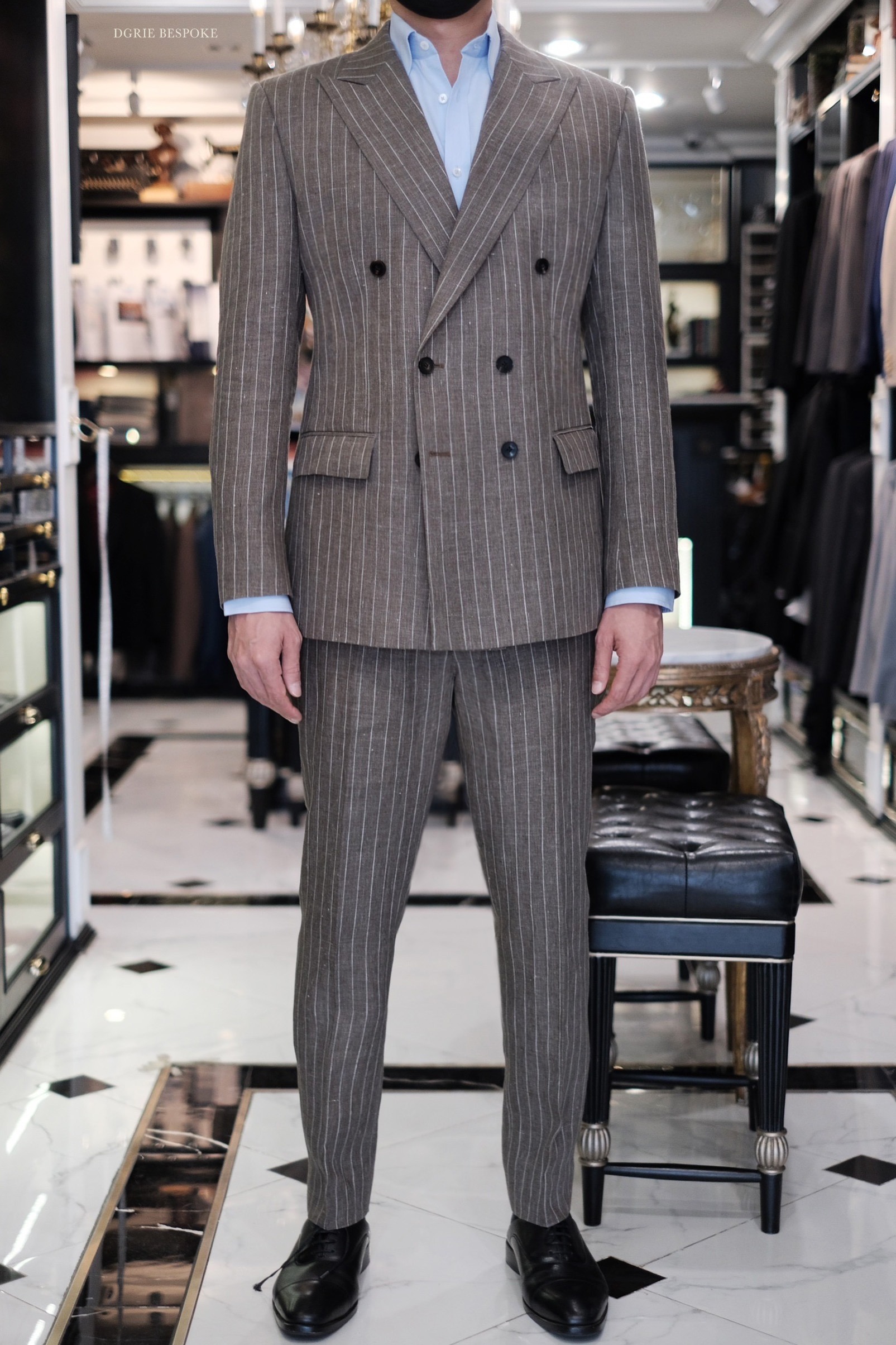brown linen pinstripe italy suit dgrie 2