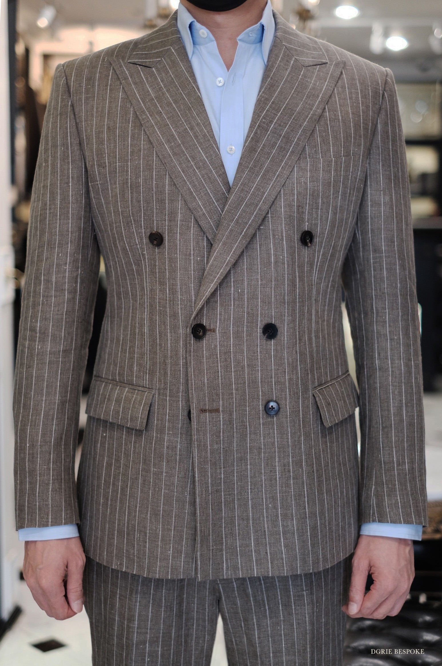 brown linen pinstripe italy suit dgrie 3