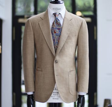 gold wool linen silk suit dgrie 4