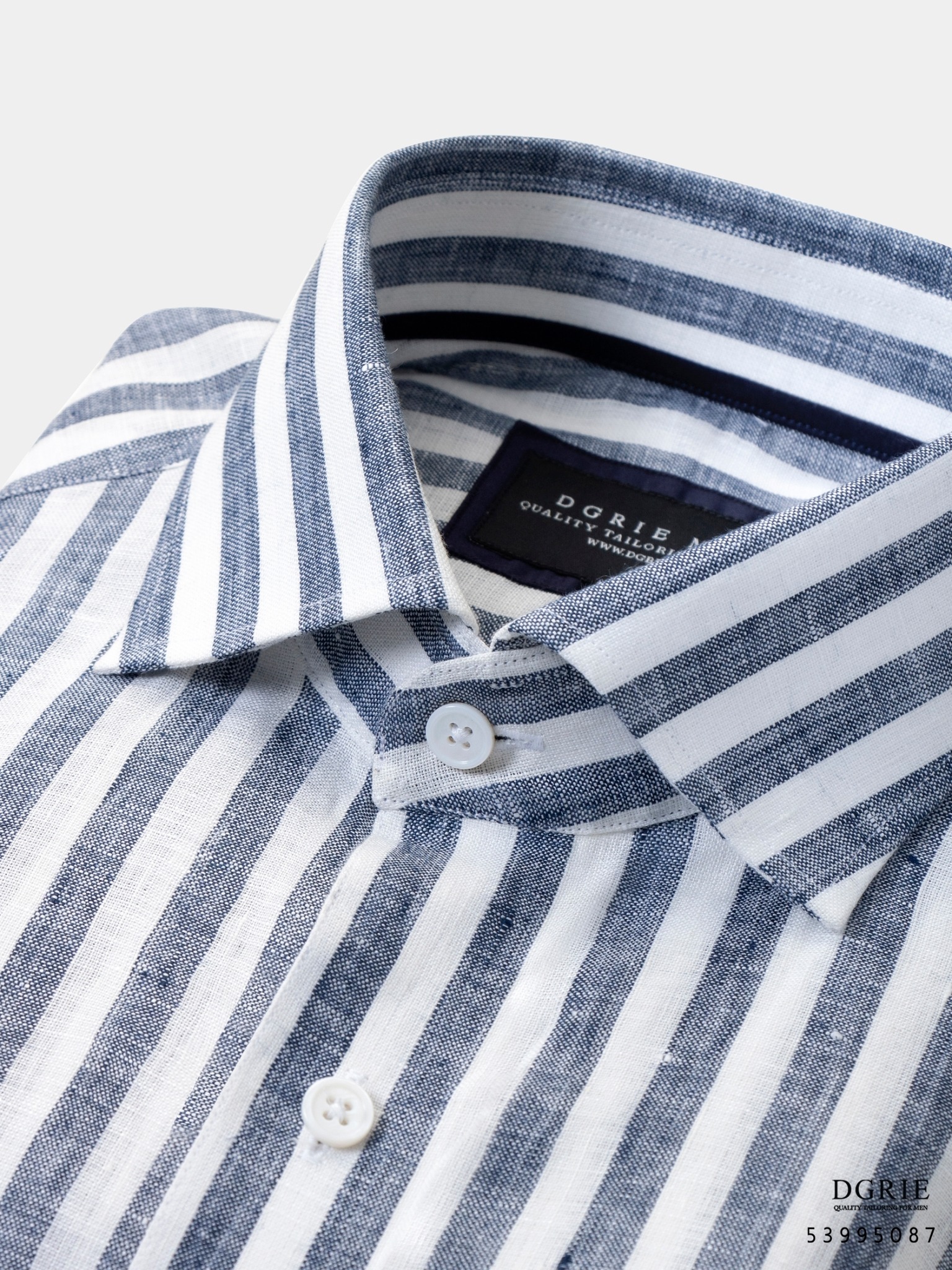 linen dark navy stripe shirt dgrie 4