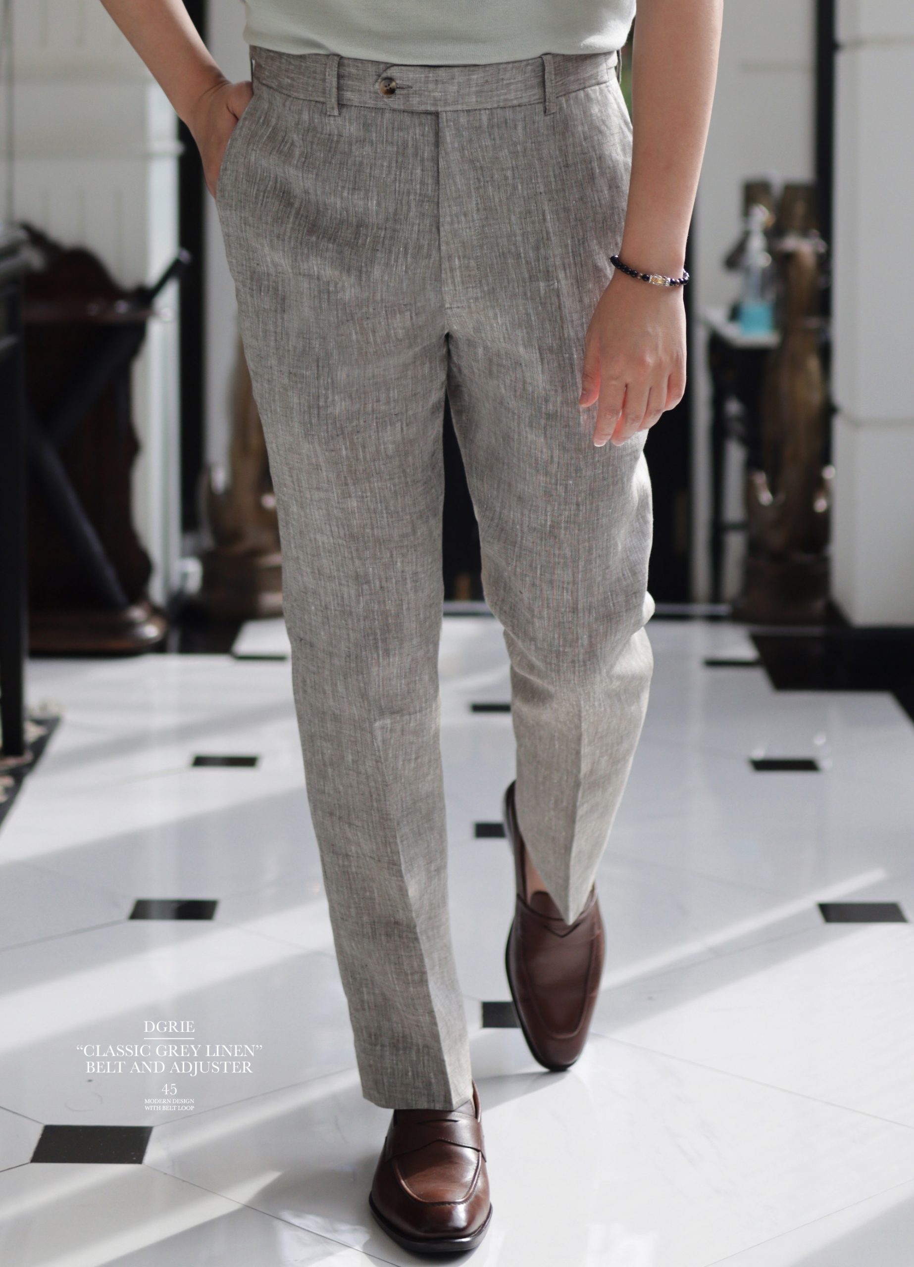 dgrie pants 45 grey linen belt adjuster dgrie 2