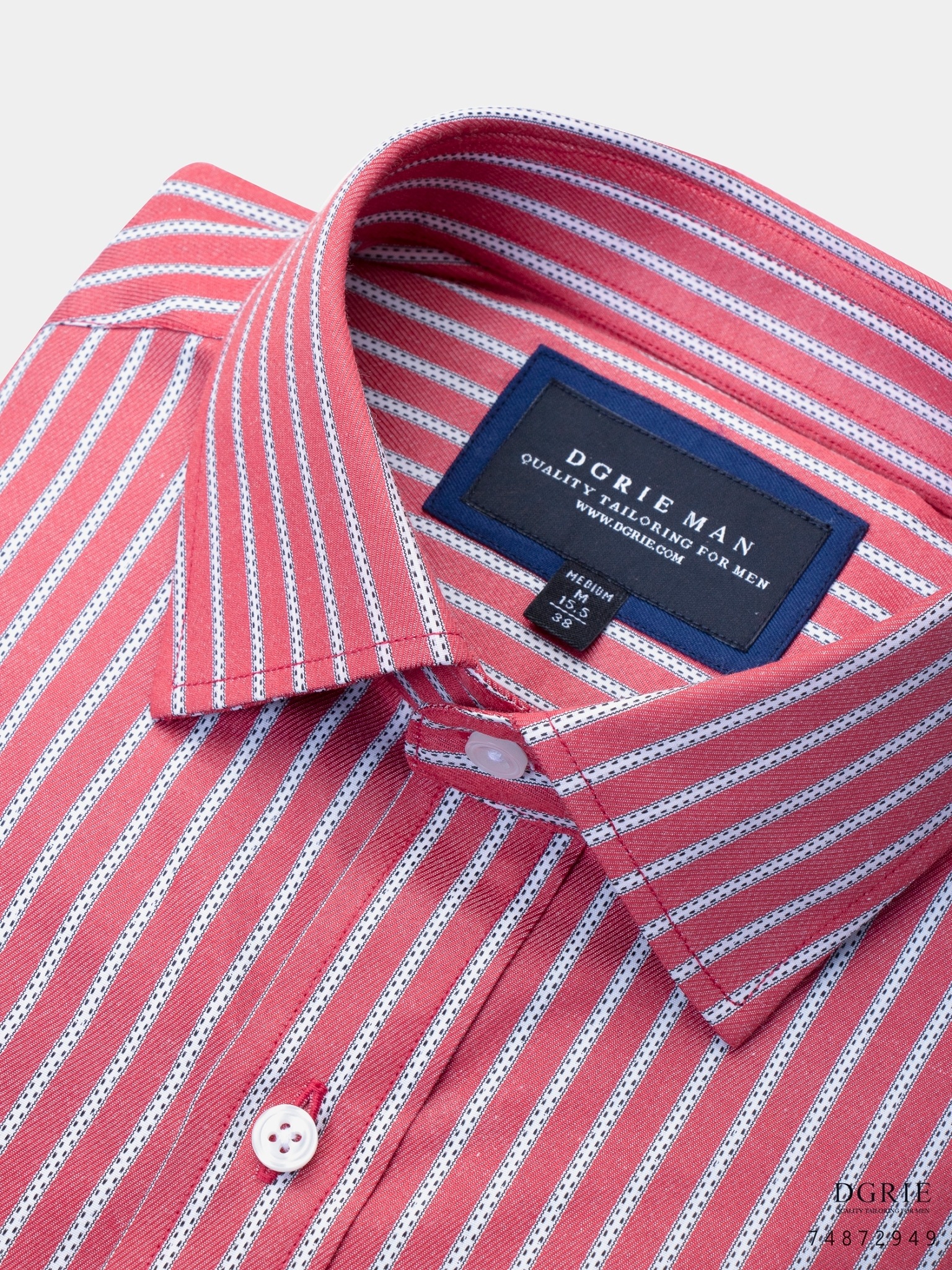 cotton stripe red 1cm shirt dgrie 1