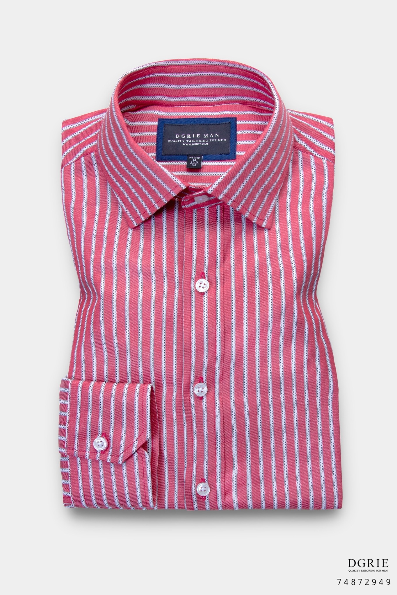 cotton stripe red 1cm shirt dgrie