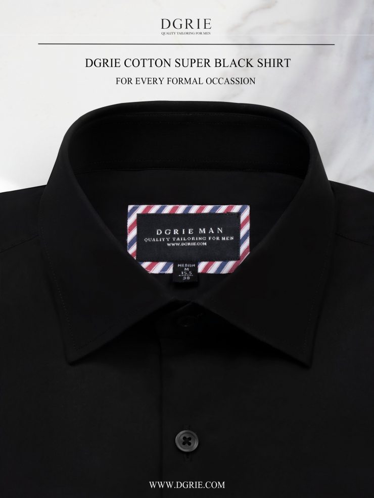 DGRIE Play : เสื้อเชิ้ตสีดำ Cotton Supper Black Spread Collar Shirt 18 dgrie play cotton supper black spread collar shirt dgrie 3