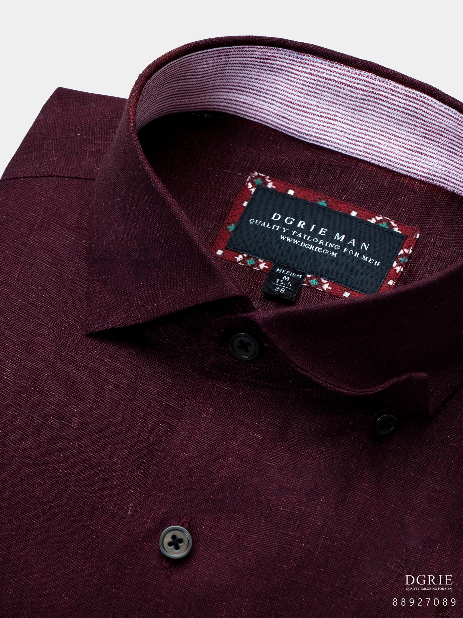 poland linen burgundy shirt dgrie