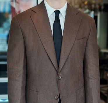 bespoke brown linen jacket dgrie