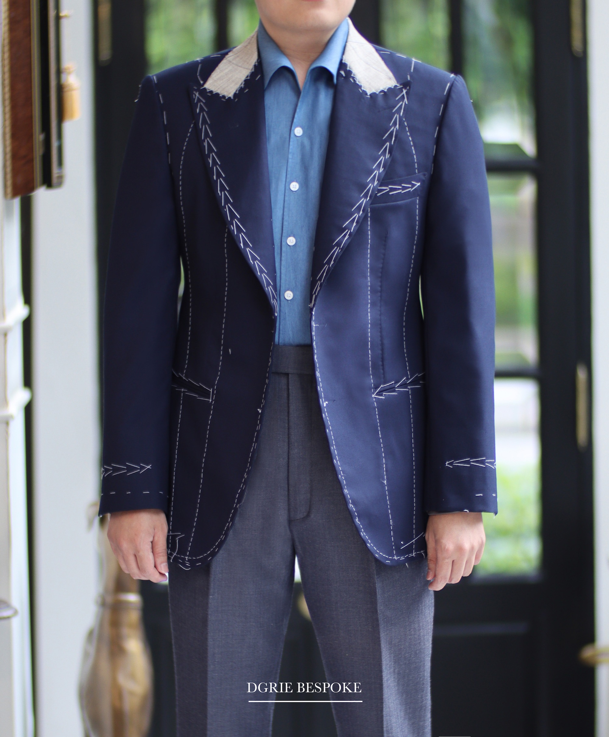 classic navy suit full canvas dgrie 3