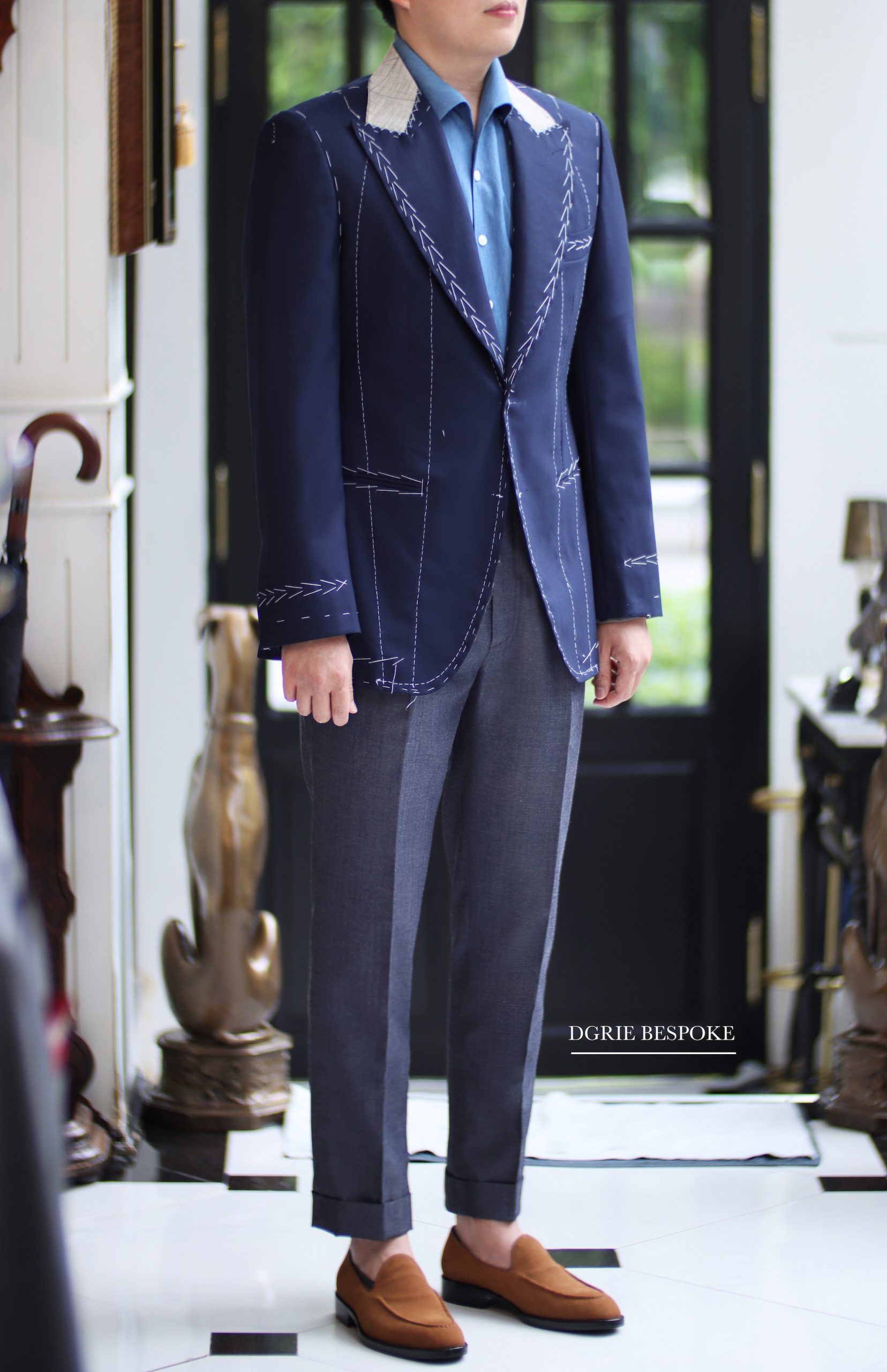 classic navy suit full canvas dgrie 4