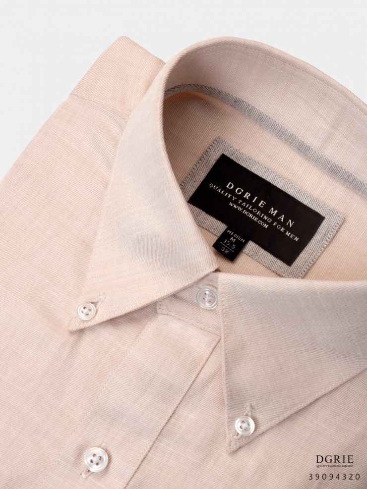 เสื้อเชิ้ตสีส้มอ่อน Rose Button Down Cotton Linen Shirt 9 rose button down cotton linen shirt dgrie